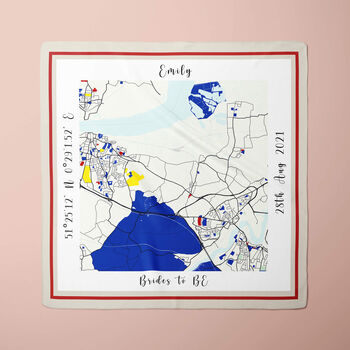 'Where We Began' Mono Colour Pop Location Map Scarf, 6 of 12