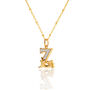 Gold Plated Z Initial Necklace With Mother Of Pearl, thumbnail 2 of 6