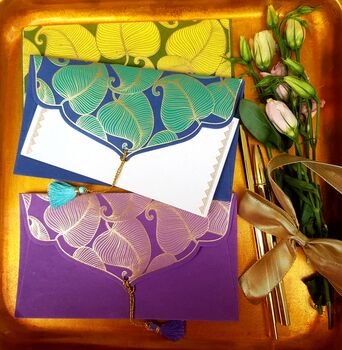 Pack Of Gift Envelopes Tropical Leaf Print, 2 of 2