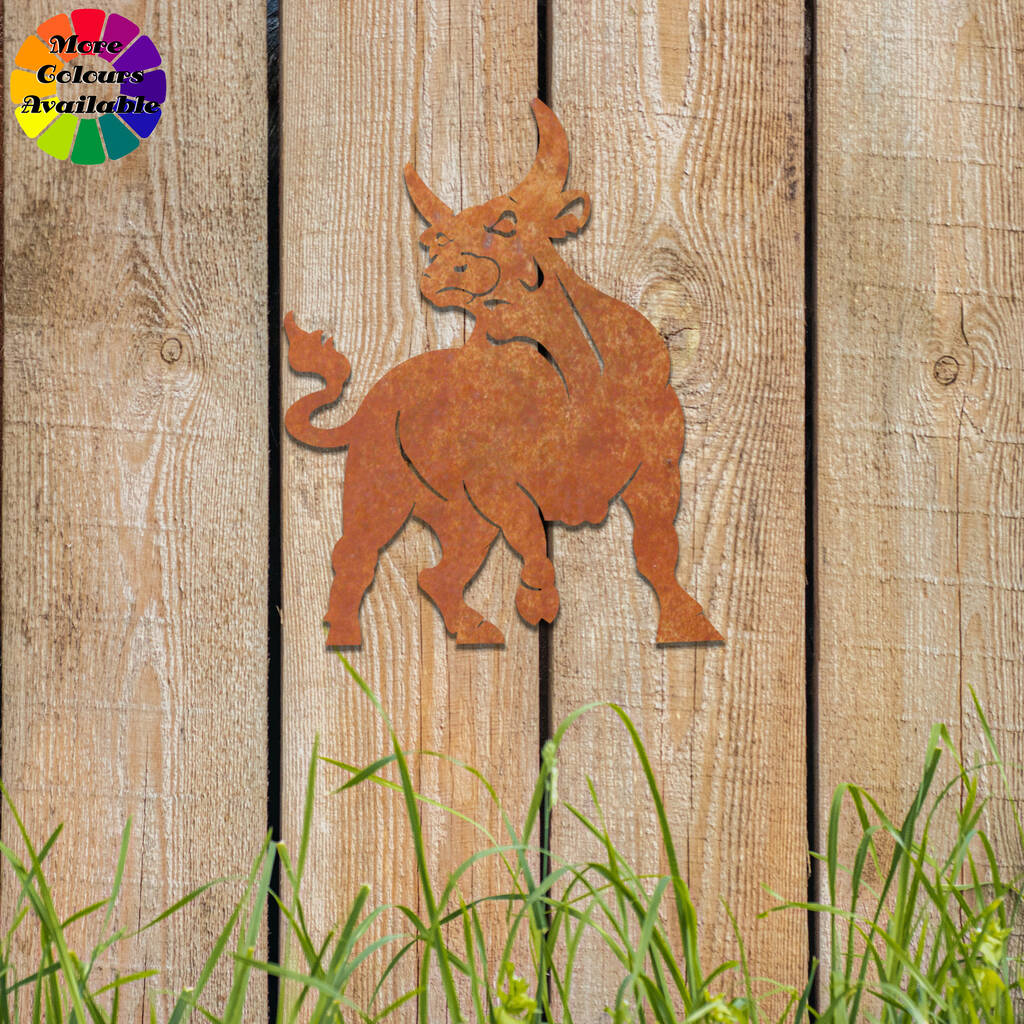 Metal Bull Wall Art Decoration Farmers Gift Idea By Duke Craft
