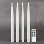 Set Of Four White Taper Candles With Remote, thumbnail 3 of 7