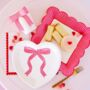 Valentines Pink Bow Party Heart Plates X Eight, thumbnail 1 of 3