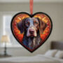 German Shorthaired Pointer Stained Glass Effect Heart Suncatcher, thumbnail 4 of 5