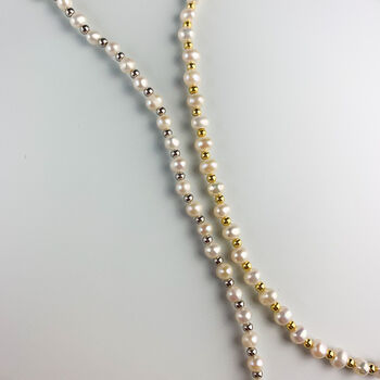 Sterling Silver Butterfly Pendant Pearl Choker Necklace, 3 of 5