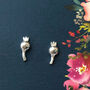 Sterling Silver Mini Poppy Seed Head Earrings, thumbnail 1 of 9