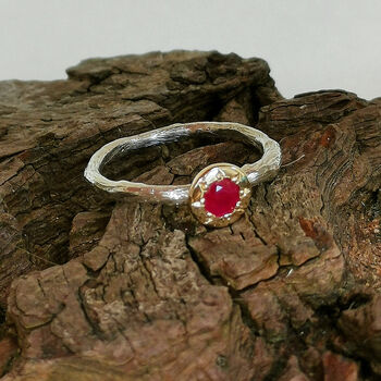 Sterling Silver And Solid Gold Ruby Ring, 3 of 5