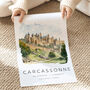 City Travel Poster Of Carcassonne France, thumbnail 2 of 7