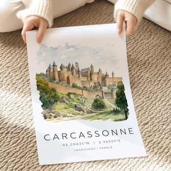 City Travel Poster Of Carcassonne France, 2 of 7