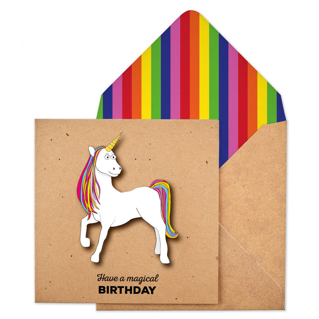 Handmade Magical Unicorn Personalised Birthday Card, 1 of 5