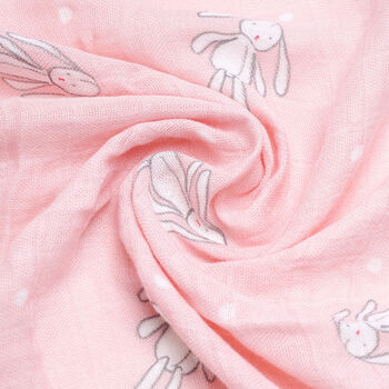 Extra Large Pink Bunny Bamboo Muslin, 6 of 7