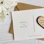Classic Gold Script Save The Date Magnet With Card, thumbnail 4 of 5