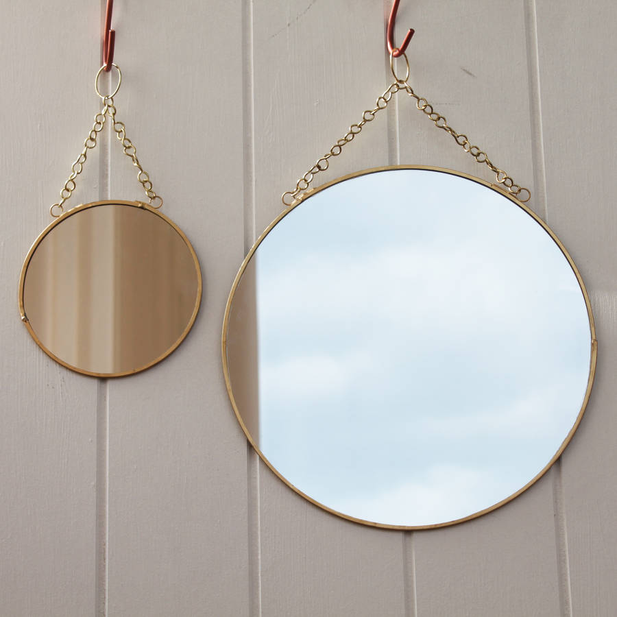 brass circular mirror with chain by posh totty designs interiors
