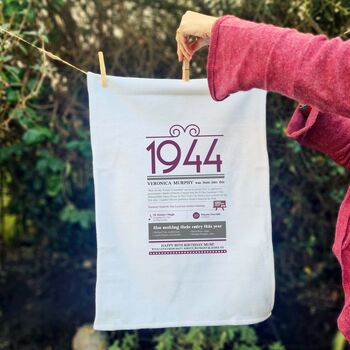 Personalised 80th Birthday Gift Microfibre Tea Towel, 9 of 9