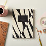 A5 Layflat Notebook In Abstract Black And Cream, thumbnail 1 of 3