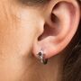 Large Black Star Huggie Earrings, thumbnail 1 of 6