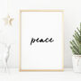 Peace Monochrome Christmas Decor Print, thumbnail 1 of 4