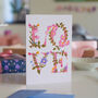 Wedding Love Card Painted Flowers, thumbnail 3 of 4