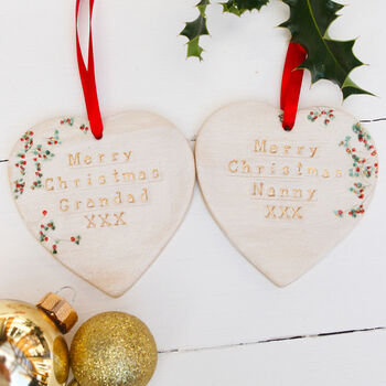 Merry Christmas Grandad Ceramic Heart, 2 of 4