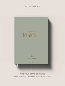 Personalised Undated Diary, A5 Week To View Planner, 6 of 11