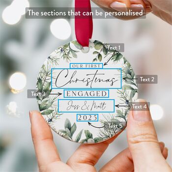 Personalised First Christmas Engaged Ornament 2025, 7 of 7
