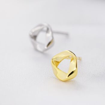 Sterling Silver Tiny Mobius Strip Stud Earrings, 5 of 12