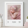 Personalised New Baby Birth Announcement Photo Art, thumbnail 6 of 11