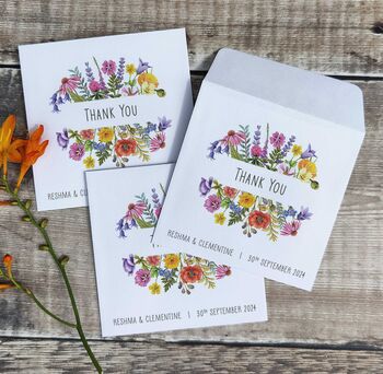 10 Wildflower Seed Packet Favours Colourful Thank You, 3 of 6
