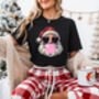 Retro Bubblegum Santa Christmas T Shirt, thumbnail 2 of 8