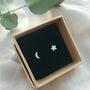 Sterling Silver 925 Cz Moon And Star Ear Stud Earrings, thumbnail 5 of 6