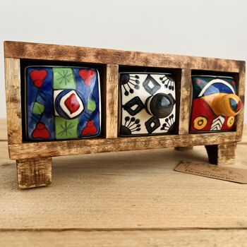 Mini Chest Of Drawers Bohemian Ceramic Storage, 7 of 7