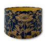 Luxury Velvet Lampshade Summer Flowers Navy Blue 40cm Or 30cm Sizes, thumbnail 1 of 6