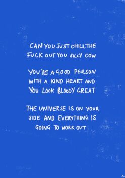 The Universe Is On Your Side | Motivational Blue Art Print, 3 of 3