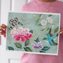 Bird, Butterfly And Florals Chinoiserie Giclée Print, thumbnail 1 of 6