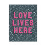 Love Lives Here Pink Leopard Wall Art Print, thumbnail 2 of 4