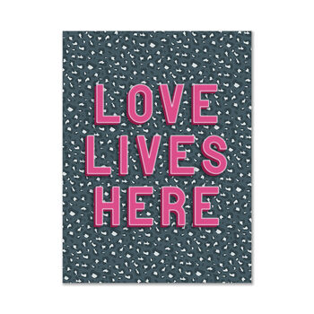 Love Lives Here Pink Leopard Wall Art Print, 2 of 4