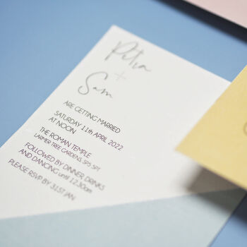 Mnmlst Colour Block Wedding And Event Invitation Cards, 11 of 12