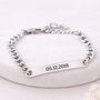 Personalised Mens Silver Stainless Steel Curb Chain ID Bar Bracelet, thumbnail 7 of 12