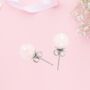 Birthday Gift For Her Rose Quartz Stud Earrings, thumbnail 2 of 5