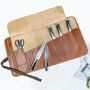 Personalised Brown Leather Knife Roll With Zip Pocket, thumbnail 1 of 10