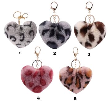 Trendy Leopard Print Heart Shaped Keyring’s, 4 of 4