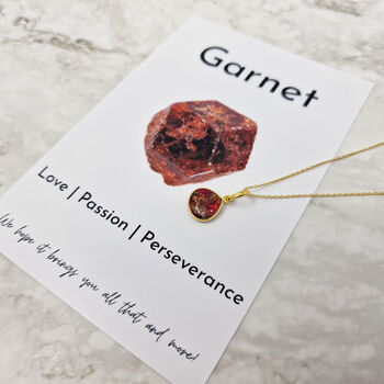 18k Gold Vermeil Plated Garnet Birthstone Necklace, 4 of 5