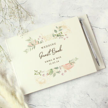 Personalised Floral Watercolour Guest Book, 2 of 5