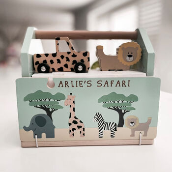Personalised Wooden Train Set Toy And Keepsake Box, 3 of 7