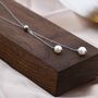 Sterling Silver Genuine Pearl Lariat Necklace, thumbnail 7 of 12