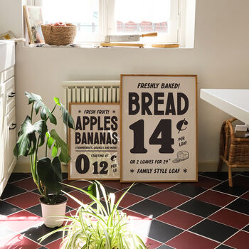 Vintage Retro Bread Kitchen Advert Dining Wall Print, 2 of 5