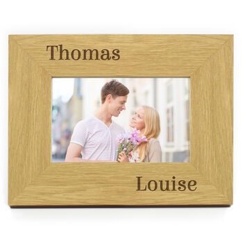 Personalised Couples 7x5 Landscape Wooden Photo Frame, 6 of 6