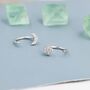 Tiny Moon And Star Cz Huggie Hoop Earrings, thumbnail 3 of 11