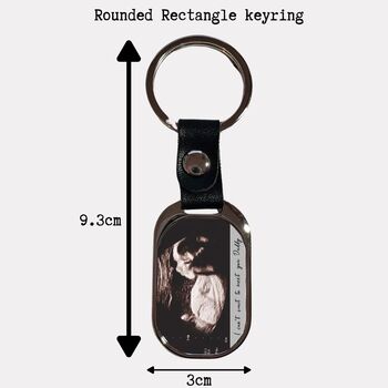 Personalised Baby Ultrasound Leather And Metal Keyring, 4 of 5