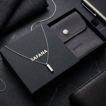 Cuban Link Vertical Bar Silver Chain, 9 of 9