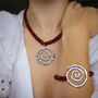 Red Gemstone And Spiral Pendant Necklace, thumbnail 3 of 6